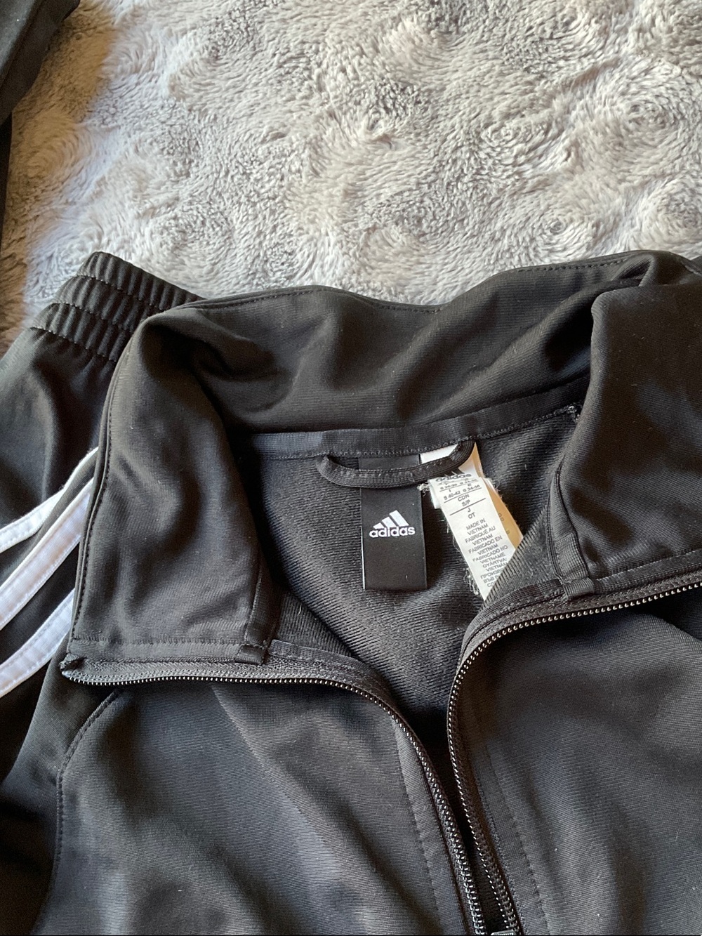 adidas Black & White 3-Stripe Track Jacket and Joggers Set - Picture 9 of 9